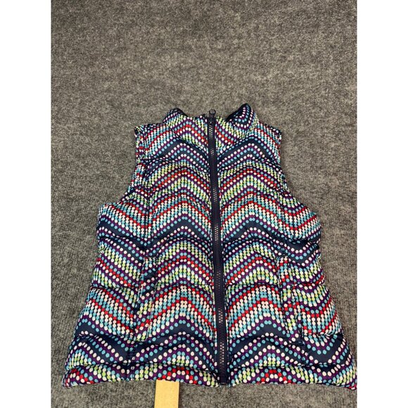 Old Navy girls 6-7 Puffer Vest SDot Chevron Pattern Polyester Navy Multi-Color - Picture 9 of 13